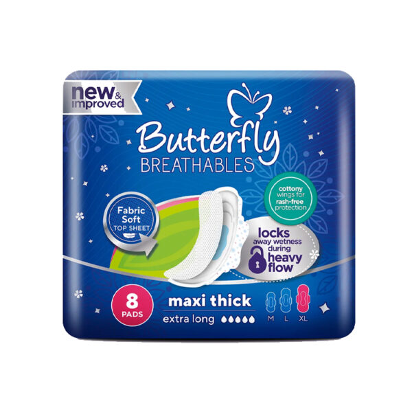 butterfly-breathables-maxi-thick-sanitary-pads-extra-long-8-pcs Butterfly Breathables Maxi Thick Sanitary Pads Extra Long 8 Pcs
