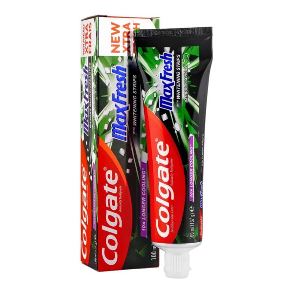 colgate-max-fresh-bamboo-charcoal-with-whitening-strips-toothpaste-100ml-1 Colgate Max Fresh Bamboo Charcoal With Whitening Strips Toothpaste, 100ml