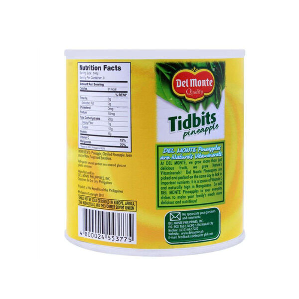 Delmonte Pineapple Tidbits 432g
