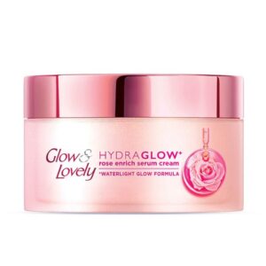 Glow & Lovely Hydra Glow Rose Enrich Serum Cream, Water Light Glow Formula, 60g