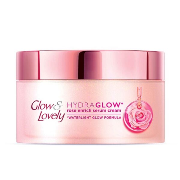 Glow & Lovely Hydra Glow Rose Enrich Serum Cream, Water Light Glow Formula, 60g