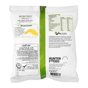 Hunter's Gourmet Sea Salt & Cider Vinegar Hand Cooked Potato Chips, 40g