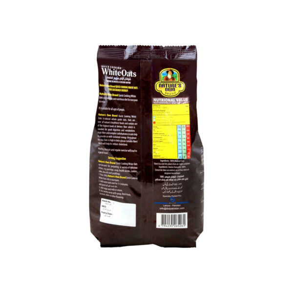 Nature's Own Brand White Oats, Quick Cooking Pouch 500g