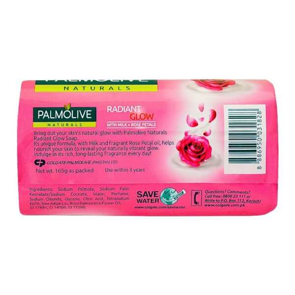 Palmolive Naturals Radiant Glow Milk & Rose Soap, 165g