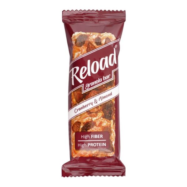 reload-granola-bar-cranberry-almond-40g-1.jpg Reload Granola Bar, Cranberry Almond, 40g
