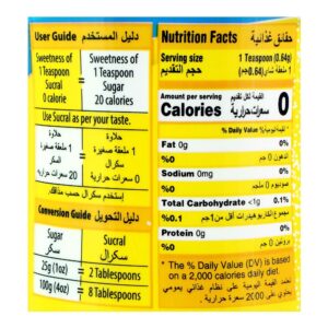 Sucral Zero Calorie Sweetener, Jar Pack, 100g