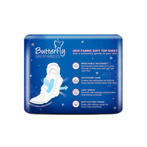 Butterfly Breathables Maxi Thick Sanitary Pads Long 9 Pcs - Image 2