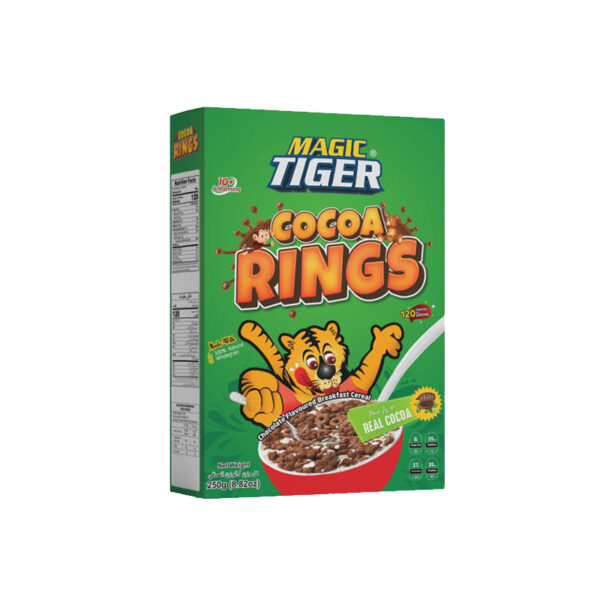 Magic-Tiger-Breakfast-Cereal-Cocoa-Rings---250g Magic tiger breakfast cereal cocoa rings Box 250gms
