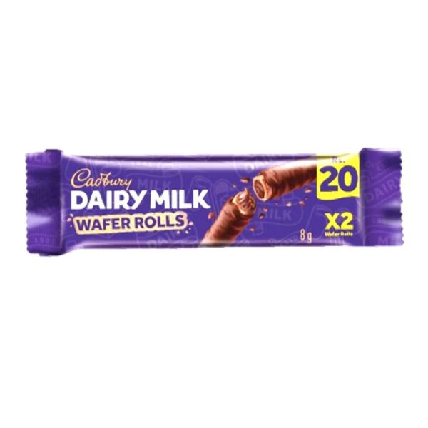 Cadbury Dairy Milk Wafer Roll Box – 24-Pack, 8g Each